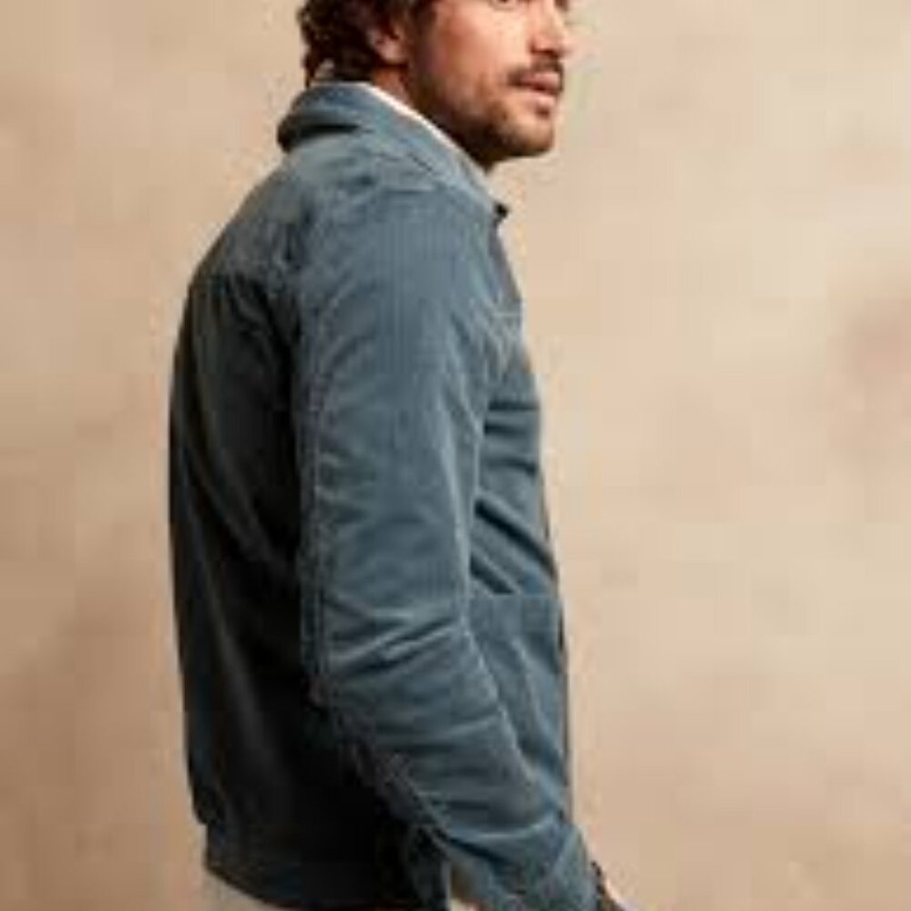 Banana Republic Corduroy Trucker Jacket, Utility Blue, Size Medium